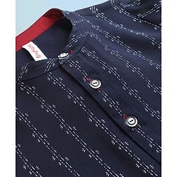 Babyhug Full Sleeves Kurta & Pajama Set Printed - Navy Blue