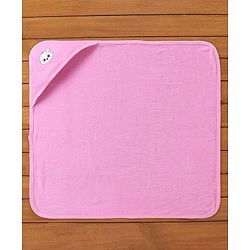 Babyhug Knit Terry Embroidered Hooded Towel Kitten Face Print - Pine