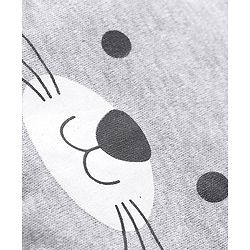 Babyhug Cotton Knit Cap Puppy Print with Ear Applique Grey - Diameter 12cm