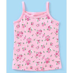 Babyhug 100% Cotton Sleeveless Antibacterial Slips Floral Print Pack of 3 - Yellow & Pink