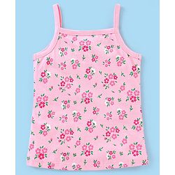 Babyhug 100% Cotton Sleeveless Antibacterial Slips Floral Print Pack of 3 - Yellow & Pink