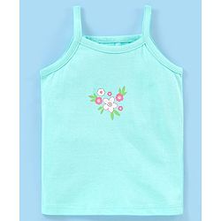Babyhug 100% Cotton Sleeveless Antibacterial Slips Floral Print Pack of 3 - Pink Beige & Blue