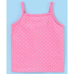 Babyhug 100% Cotton Sleeveless Antibacterial Slips Floral Print Pack of 3 - Pink Beige & Blue