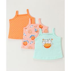 Babyhug 100% Cotton Antibacterial Dot & Orange print Slips Pack of 3 - Multicolor