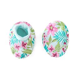Babyhug 100% Cotton Sleeveless Floral Printed Onesies with Hairband and Mittens Booties - Multicolour
