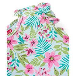 Babyhug 100% Cotton Sleeveless Floral Printed Onesies with Hairband and Mittens Booties - Multicolour