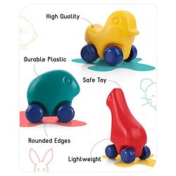 Babyhug My First Rolling Pets Set of 3 - Multicolour