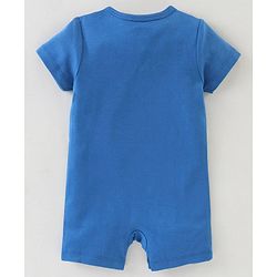 Babyhug 100% Cotton Half Sleeves Romper Sloth Print - Blue