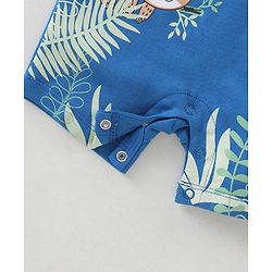 Babyhug 100% Cotton Half Sleeves Romper Sloth Print - Blue