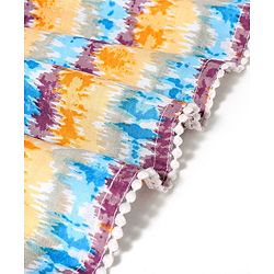 Babyhug 100% Cotton Three Fourth Sleeves Angarakha Ethnic Dress Tie Dye Print- Off White