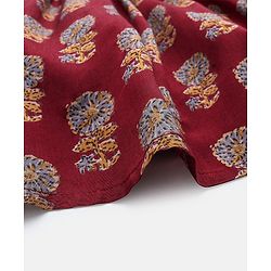 Babyhug Woven Half Sleeves Ethnic Dress Floral Print - Magenta