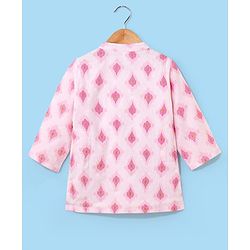 Babyhug 100% Cotton Kurta With Dhoti Embroidery Design - Pink