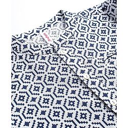 Babyhug 100% Cambric Full Sleeve Printed Kurta With Solid Dhoti Set - Blue & White
