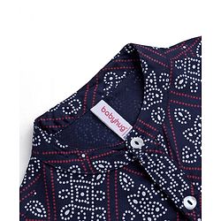 Babyhug 100% Cotton Full Sleeves Kurta & Dhoti Set Ethnic Print - Blue