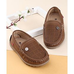 Cute Walk by Babyhug Slip On Formal Shoes - Brown