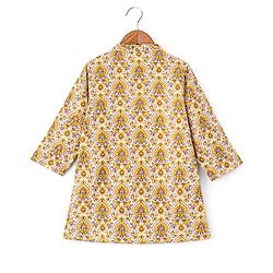 Babyhug 100% Cotton Kurta With Payjama Set Floral Print - Beige