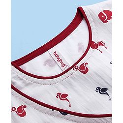 Babyoye 100% Cotton Full Sleeves Kurta & Dhoti Set Elephant & Horse Print - White & Maroon