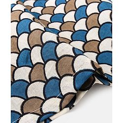 Babyhug 100% Cotton Knit Full Sleeves Kurta & Dhoti Set Angarakha Print - Blue & Brown