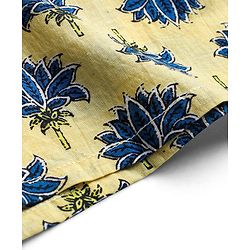Babyhug 100% Cotton Full Sleeves Floral Print Kurta & Dhoti Set - Light Yellow