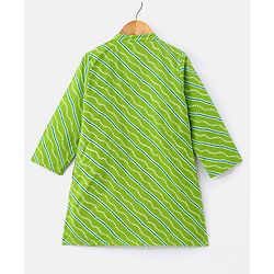Babyhug Cotton Full Sleeves Kurta & Dhoti Set Bandhani Print - Green
