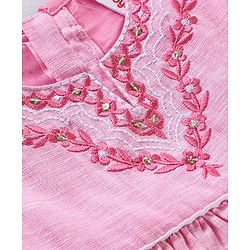 Babyhug 100% Cotton Sleeveless Ethnic Dress - Pink