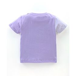 Babyhug Cotton Half Sleeves T-Shirt Tom and Jerry Print - White Melange & Purple