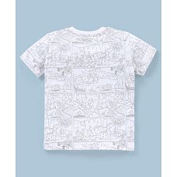 Babyhug Cotton Half Sleeves Tom and Jerry Print T-Shirt - White