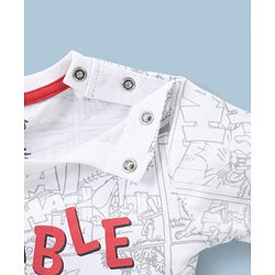 Babyhug Cotton Half Sleeves Tom and Jerry Print T-Shirt - White
