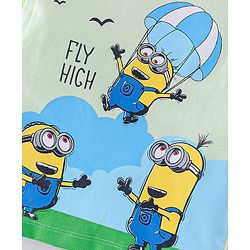 Babyhug Cotton Knit Half Sleeves T-Shirt with Minion Graphics - Light Green