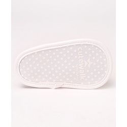 Cute Walk by Babyhug Velcro Closure Sandal Style Booties With Floral Applique - White