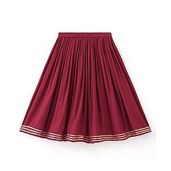 Babyhug Three Fourth Sleeveless Foil Printed Kurta Lehenga Set With Dupatta - Maroon