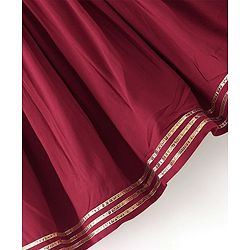 Babyhug Three Fourth Sleeveless Foil Printed Kurta Lehenga Set With Dupatta - Maroon