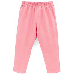 Babyhug 100% Cotton Knit Half Sleeves Striped Top and Legging Set Heart Print - Peach & White