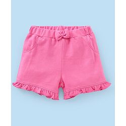 Babyhug 100% Cotton Sleeveless Top & Short Set Floral Print- Pink