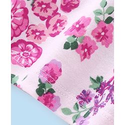 Babyhug 100% Cotton Sleeveless Top & Short Set Floral Print- Pink