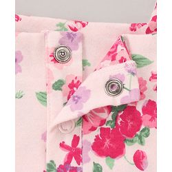 Babyhug 100% Cotton Sleeveless Top & Short Set Floral Print- Pink
