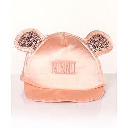 Babyhug Cotton Minnie Embroidered Disney Baseball Cap Pink - Circumference 44 cm