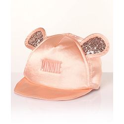 Babyhug Cotton Minnie Embroidered Disney Baseball Cap Pink - Circumference 44 cm