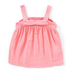 Babyhug 100% Cotton Sleeveless Solid Colour Top and Tropical Printed Leggings Set - Peach & Blue