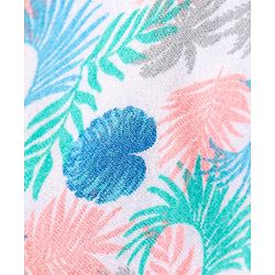 Babyhug 100% Cotton Sleeveless Solid Colour Top and Tropical Printed Leggings Set - Peach & Blue