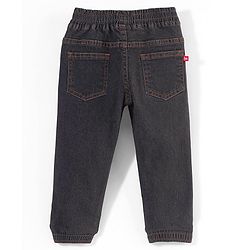 Babyhug Cotton Spandex Full Length Solid Denim Jeans - Charcoal