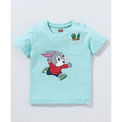 Babyhug Cotton half Sleeves T-Shirt Bunny Print - Light Blue
