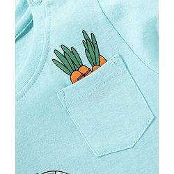 Babyhug Cotton half Sleeves T-Shirt Bunny Print - Light Blue