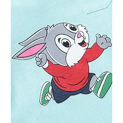 Babyhug Cotton half Sleeves T-Shirt Bunny Print - Light Blue