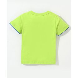 Babyhug Cotton Half Sleeves T-Shirt Panda & Text Print- Green