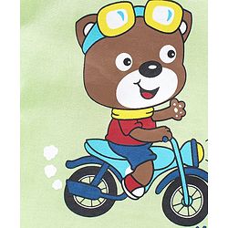 Babyhug Cotton Half Sleeves T-Shirt Bear Pint- Lime Green