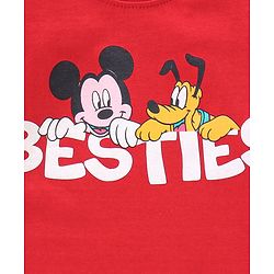 Babyhug Cotton Half Sleeves T-Shirt Mickey Mouse Besties Print Print - Red