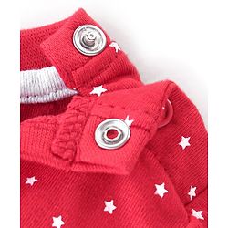 Babyhug 100% Cotton Knit Half Sleeves T-Shirt with Star Print - White & Red