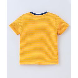 Babyhug Cotton Half Sleeves Text Print T-Shirt - Yellow