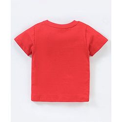 Babyhug Cotton Half Sleeves T-Shirt Lightning Mcqueen Print - Red